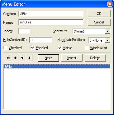 menu editor